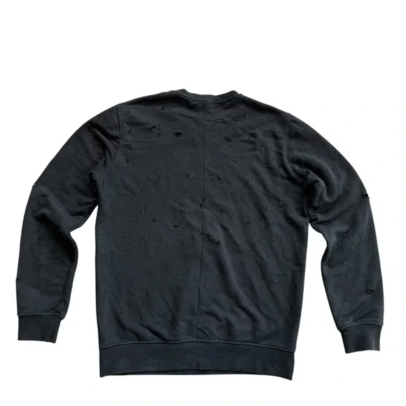 Givenchy Paris Distressed Black Crewneck Sweatshirt Size S - Picture 2 of 12